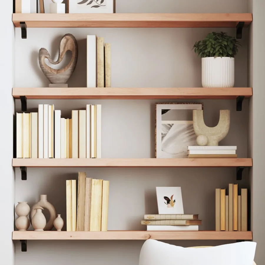 Étagère murale 100x30x(2-4) cm bois de chêne massif non traité
