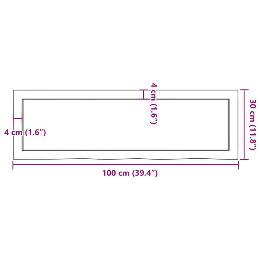 Étagère murale 100x30x(2-4) cm bois de chêne massif non traité - 10