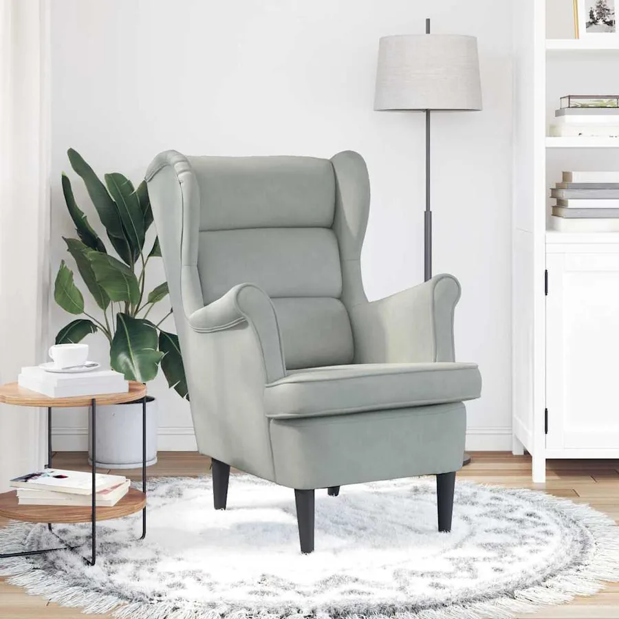 fauteuil Gris clair Velours