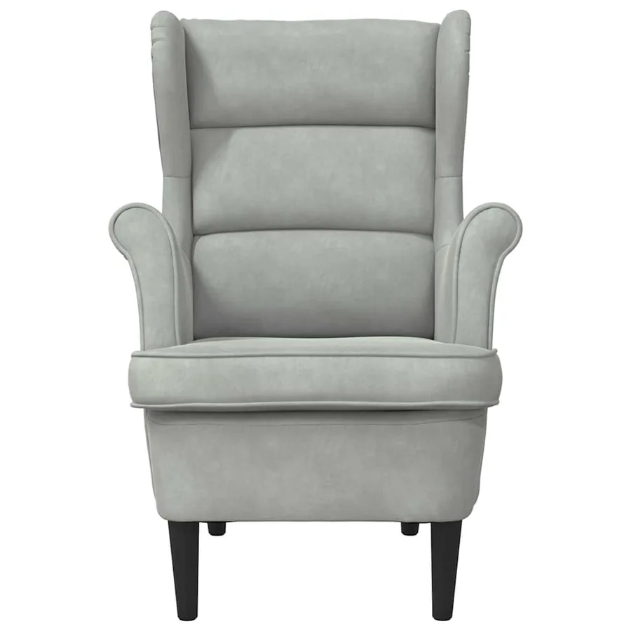 fauteuil Gris clair Velours - 4