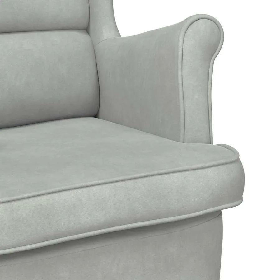 fauteuil Gris clair Velours - 7
