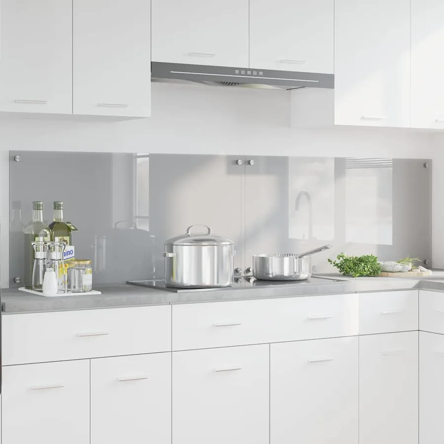 Crédence de cuisine 2 pcs Gris clair 100 x 50 cm verre trempé