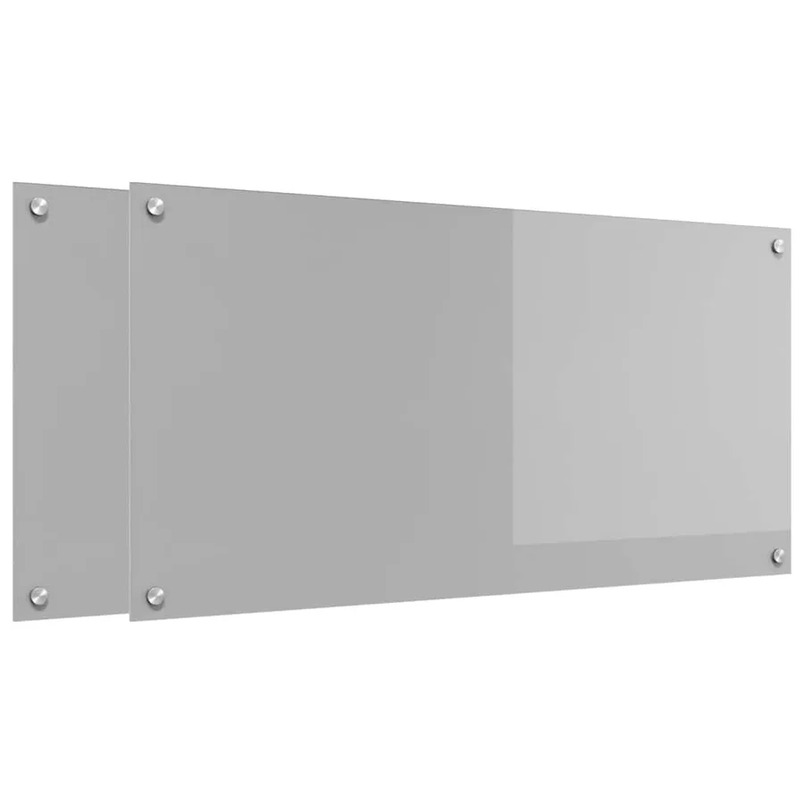 Crédence de cuisine 2 pcs Gris clair 100 x 50 cm verre trempé - 2
