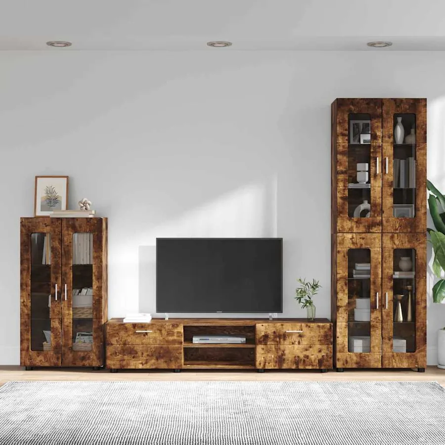 Ensemble meuble TV FLORIN 3 pcs Chêne fumé Bois d'ingénierie - 4