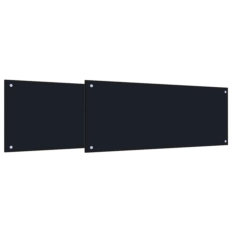 Crédence de cuisine 2 pcs Noir 100 x 40 cm verre trempé - 2
