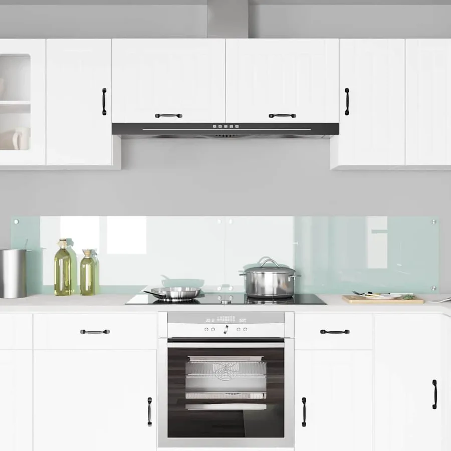 Crédence de cuisine 2 pcs Blanc 110 x 40 cm verre trempé - 3