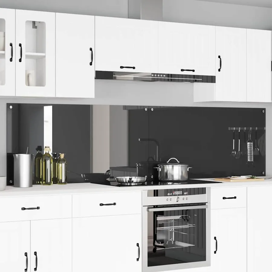 Crédence de cuisine 2 pcs Gris foncé 120 x 60 cm verre trempé