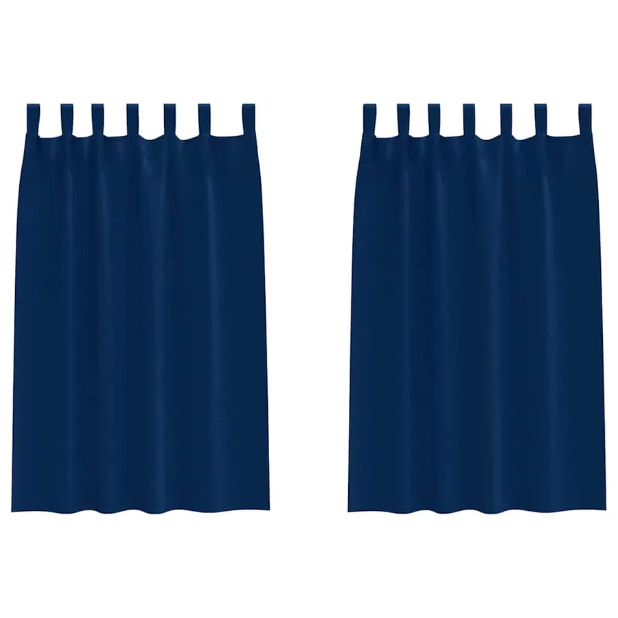 Rideaux occultants avec anneaux 2 pcs Bleu foncé 175 x 140 cm - 2