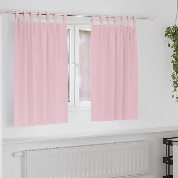 Rideaux occultants avec anneaux 2 pcs Rose bébé 140 x 140 cm