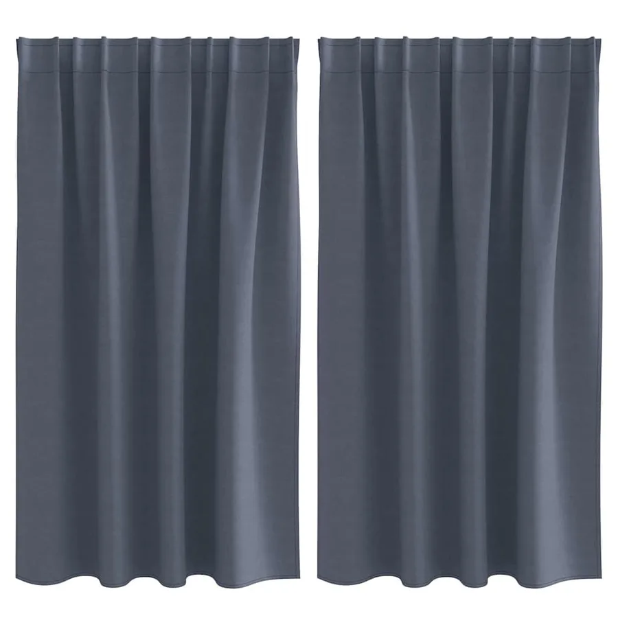 Rideaux occultants avec anneaux 2 pcs Anthracite 140 x 140 cm - 2