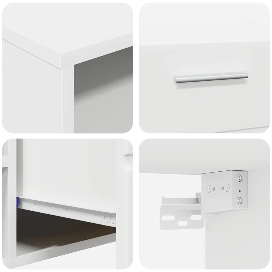 Ensemble meuble TV FLORIN 3 pcs Blanc Bois d'ingénierie - 11
