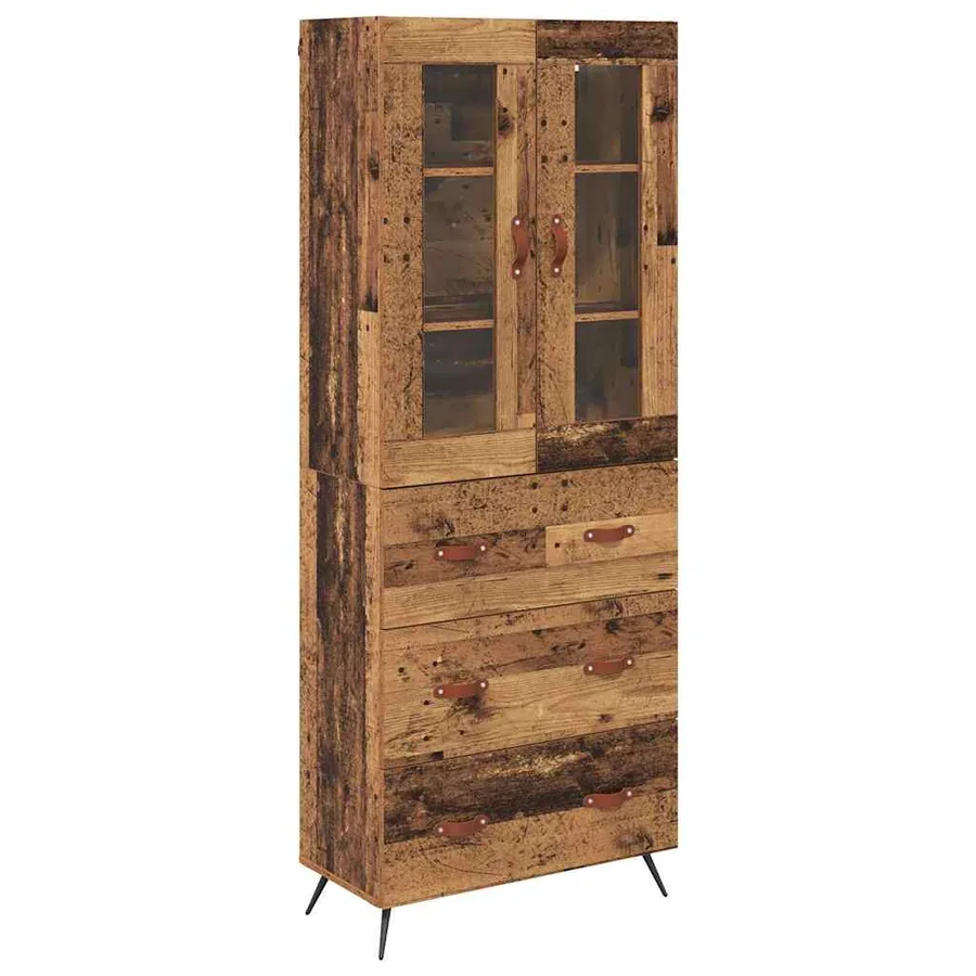 Buffet avec étagère 2 pcs Bois ancien Bois d'ingénierie - 2
