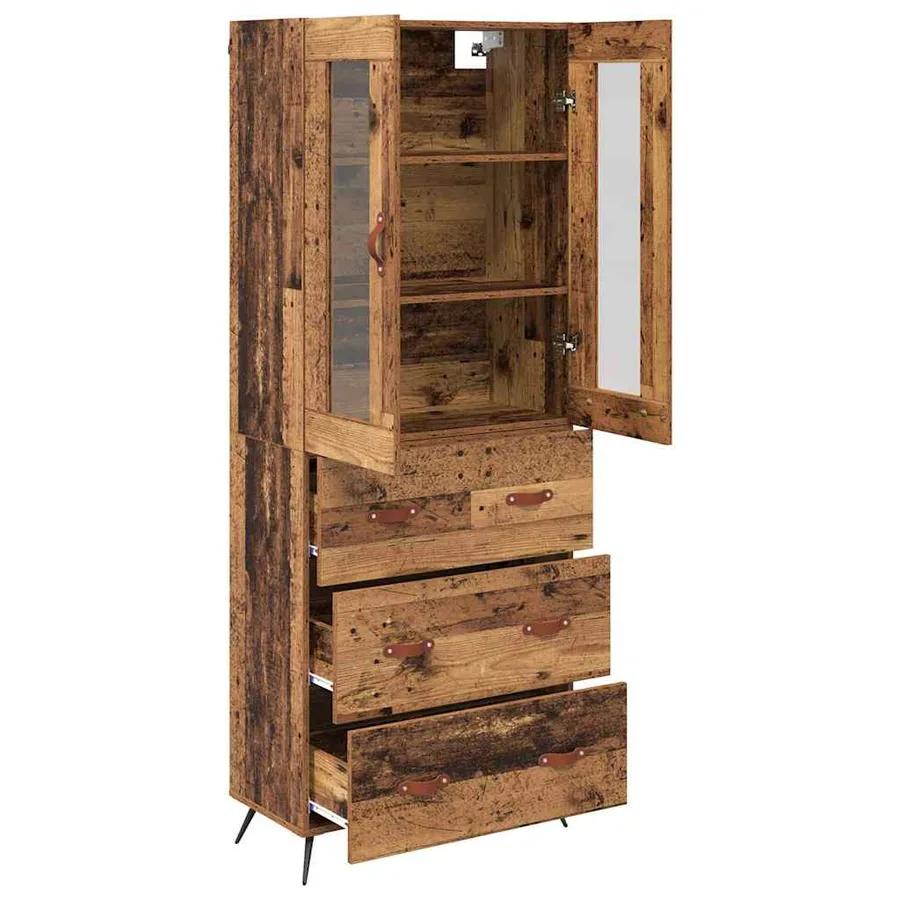 Buffet avec étagère 2 pcs Bois ancien Bois d'ingénierie - 5