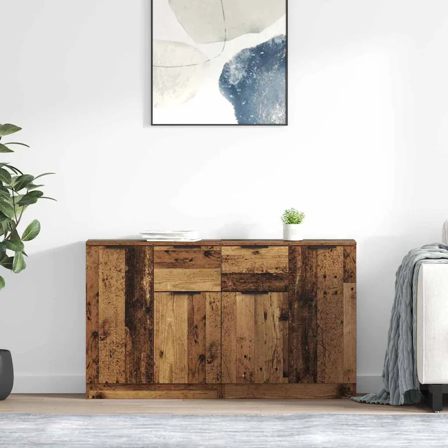 Buffets 2 pcs Bois Ancien 60 x 30 x 70 cm Bois d'ingénierie