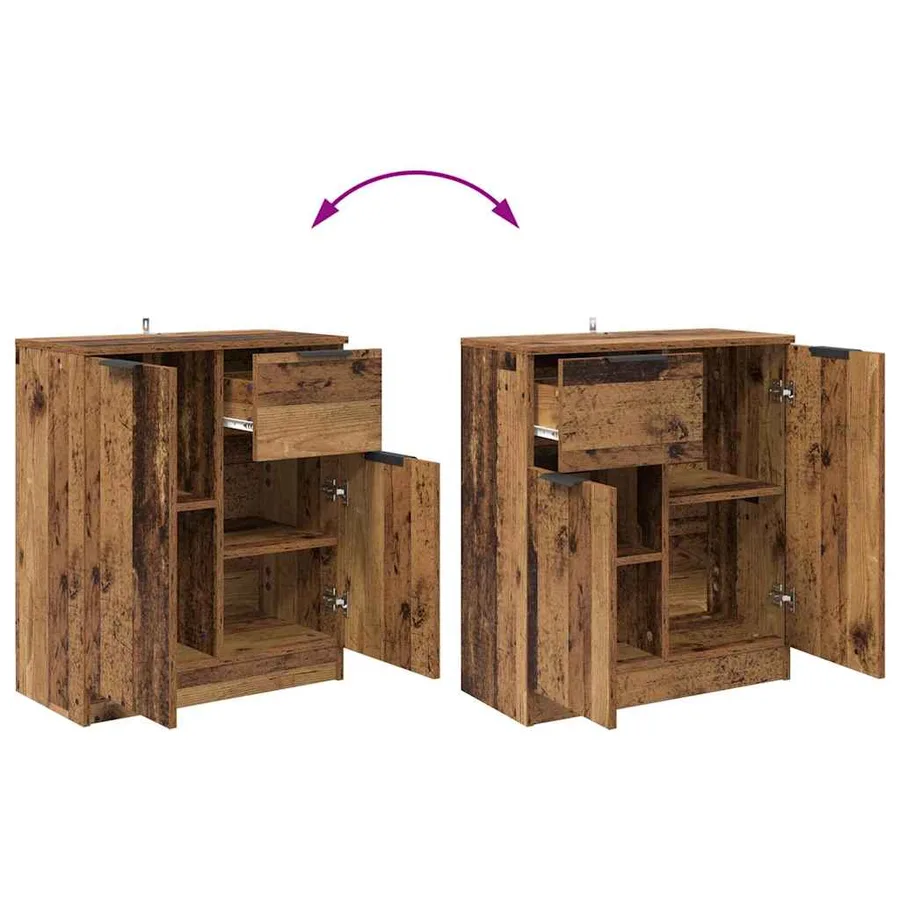 Buffets 2 pcs Bois Ancien 60 x 30 x 70 cm Bois d'ingénierie - 13