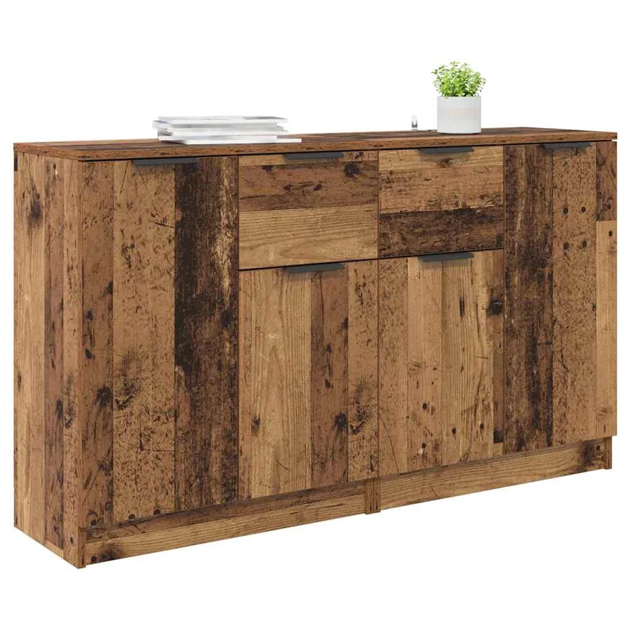 Buffets 2 pcs Bois Ancien 60 x 30 x 70 cm Bois d'ingénierie - 3