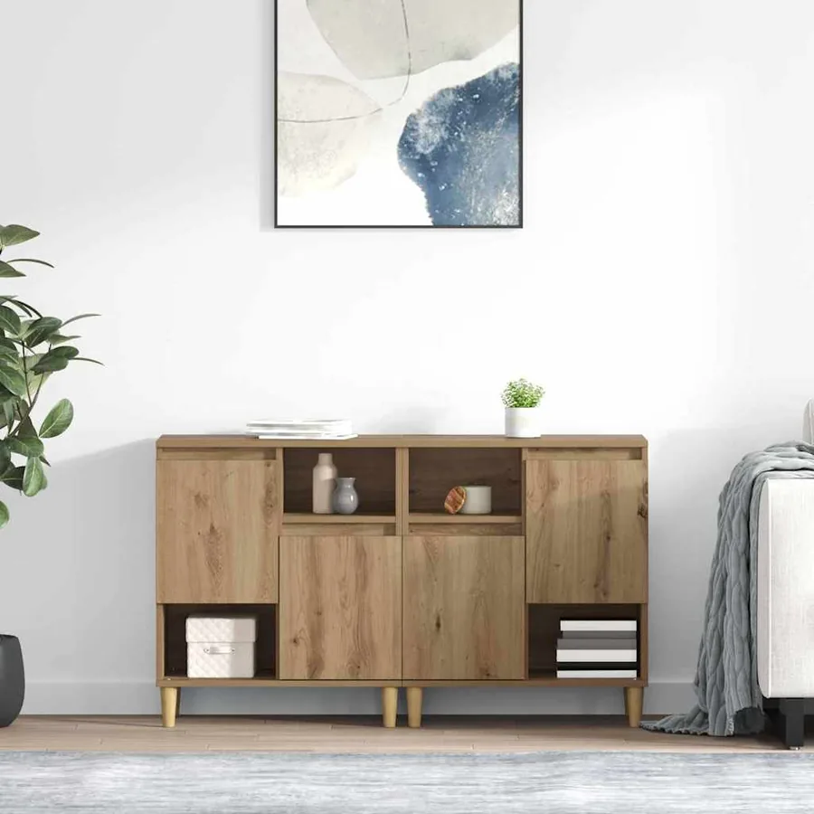 Buffets 2 pcs Chêne artisanal 60 x 35 x 70 cm Bois d'ingénierie