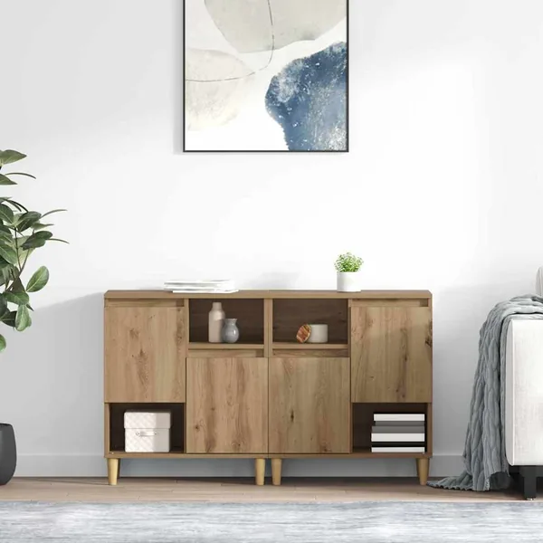 Buffets 2 pcs Chêne artisanal 60 x 35 x 70 cm Bois d'ingénierie