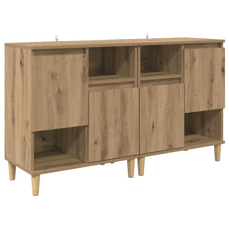 Buffets 2 pcs Chêne artisanal 60 x 35 x 70 cm Bois d'ingénierie - 5