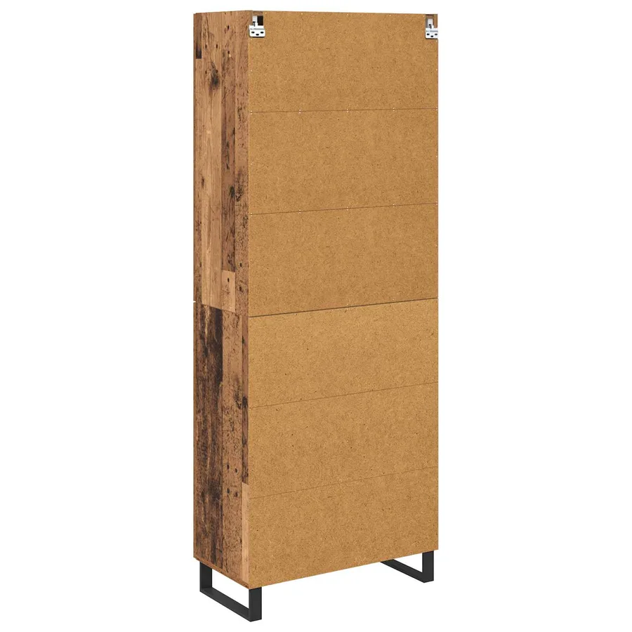 Haut Armoire 2 pcs Bois Ancien Bois d'ingénierie - 10