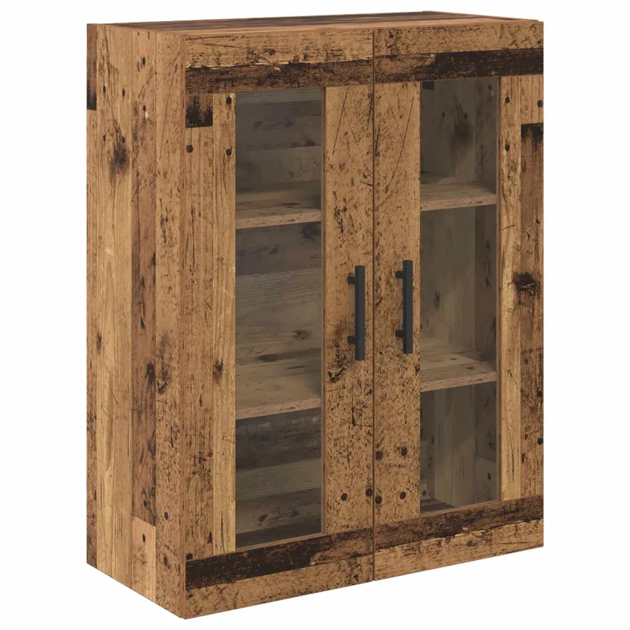 Haut Armoire 2 pcs Bois Ancien Bois d'ingénierie - 7