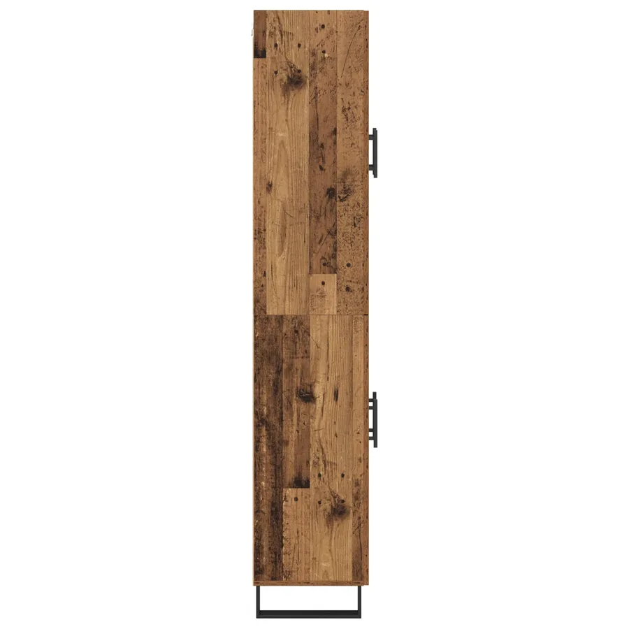 Haut Armoire 2 pcs Bois Ancien Bois d'ingénierie - 9