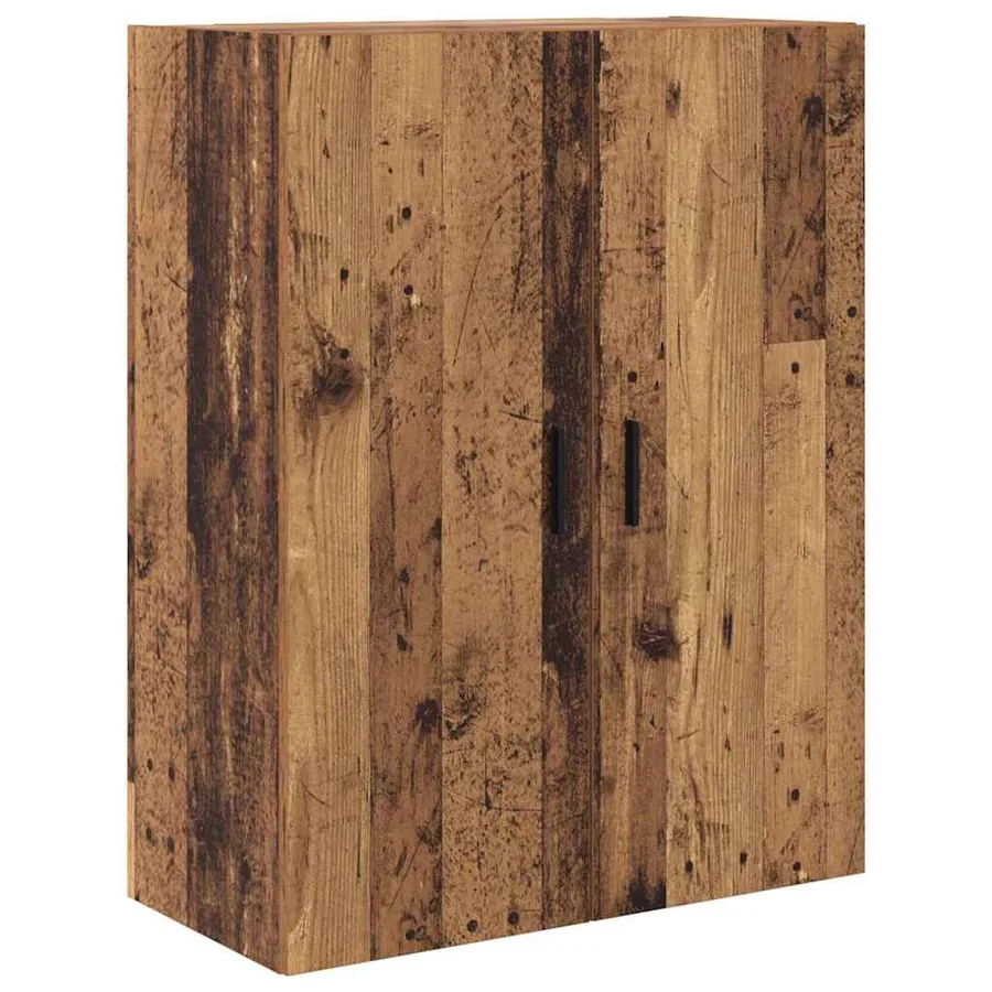 Haut Armoire 2 pcs Bois Ancien Bois Aggloméré et Verre - 7