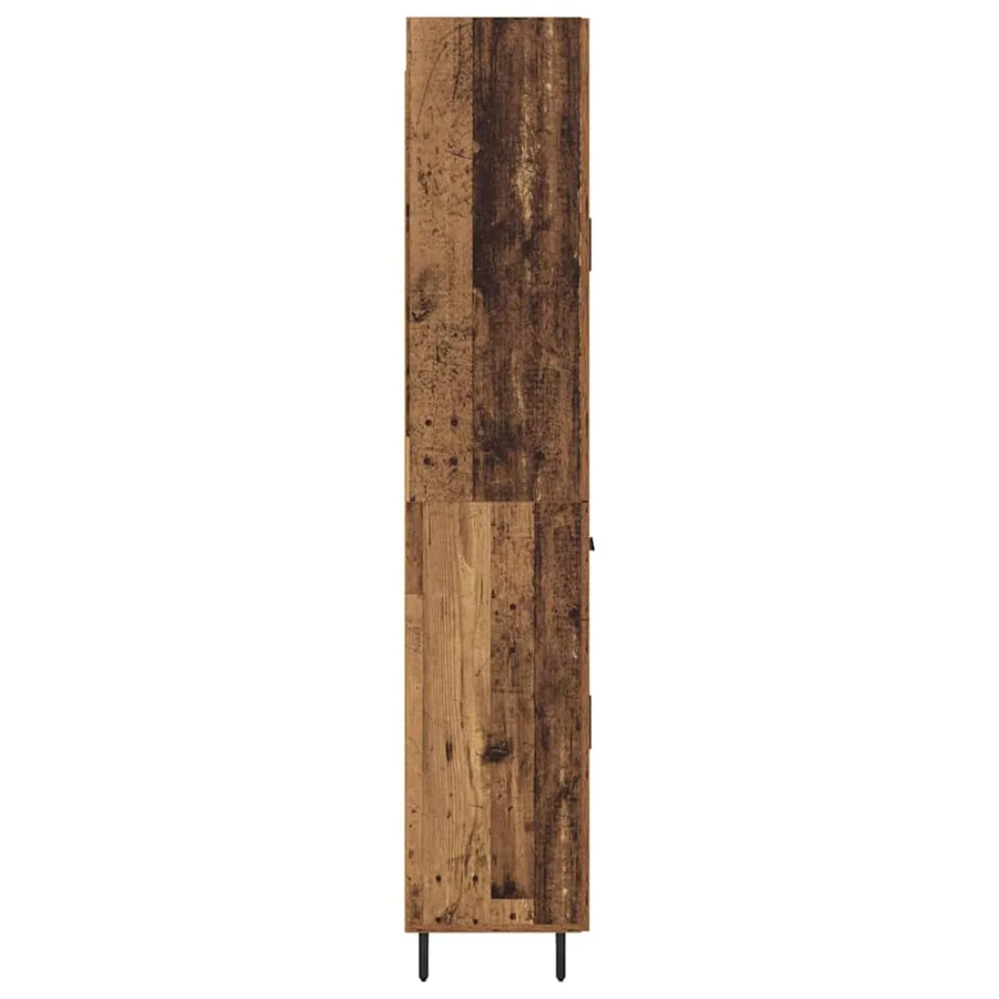 Haut Armoire 2 pcs Bois Ancien Bois Aggloméré et Verre - 9