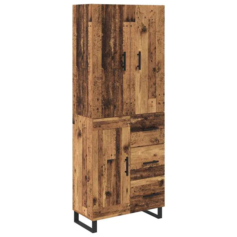 Haut Armoire avec tiroir 2 pcs Bois Ancien 69,5 x 34 x 180 cm - 2