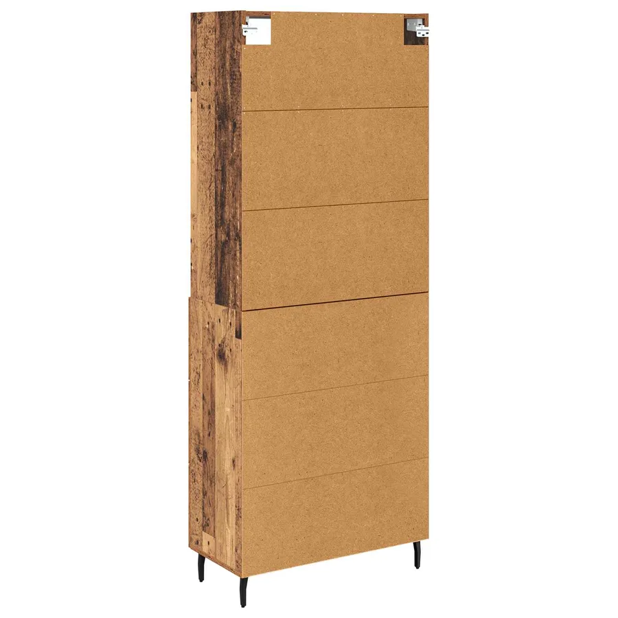 Haut Armoire avec tiroir 2 pcs Bois Ancien Bois d'ingénierie - 8