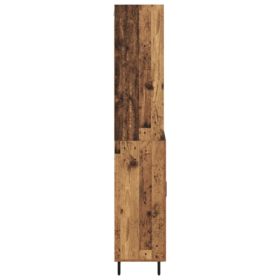 Haut Armoire avec tiroir 2 pcs Bois Ancien Bois d'ingénierie - 9