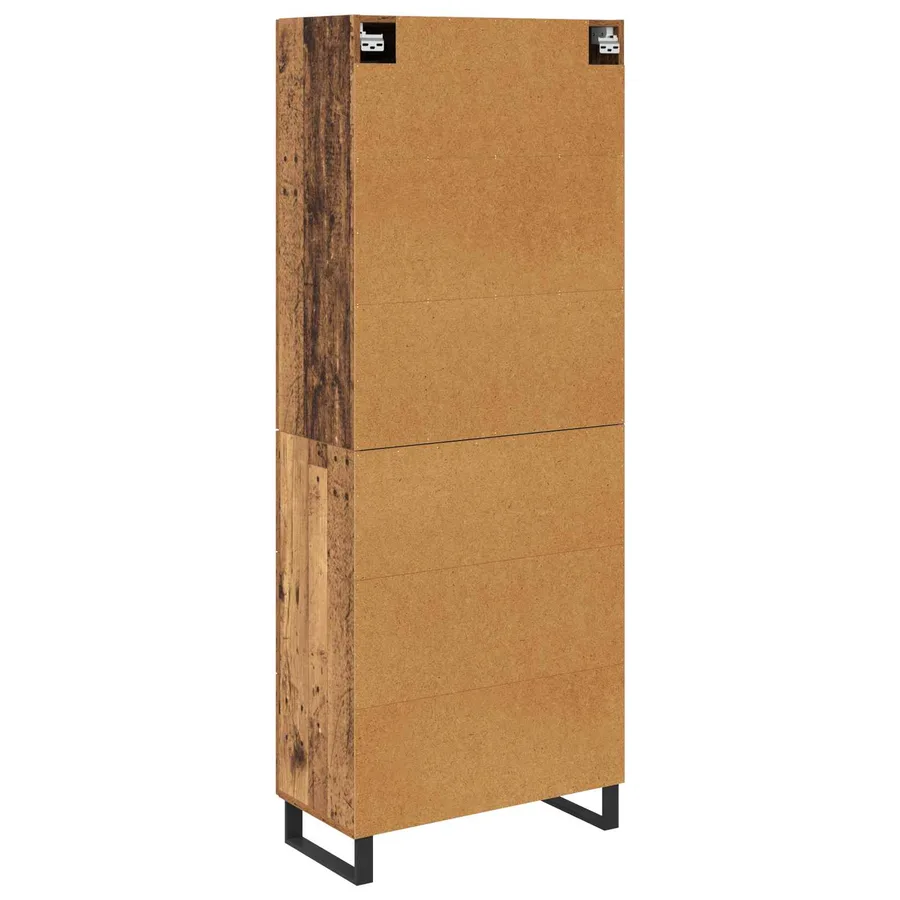 Haut Armoire avec tiroir 2 pcs Bois Ancien Bois d'ingénierie - 8