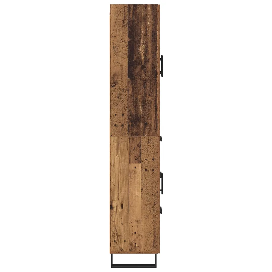 Haut Armoire avec tiroir 2 pcs Bois Ancien Bois d'ingénierie - 9