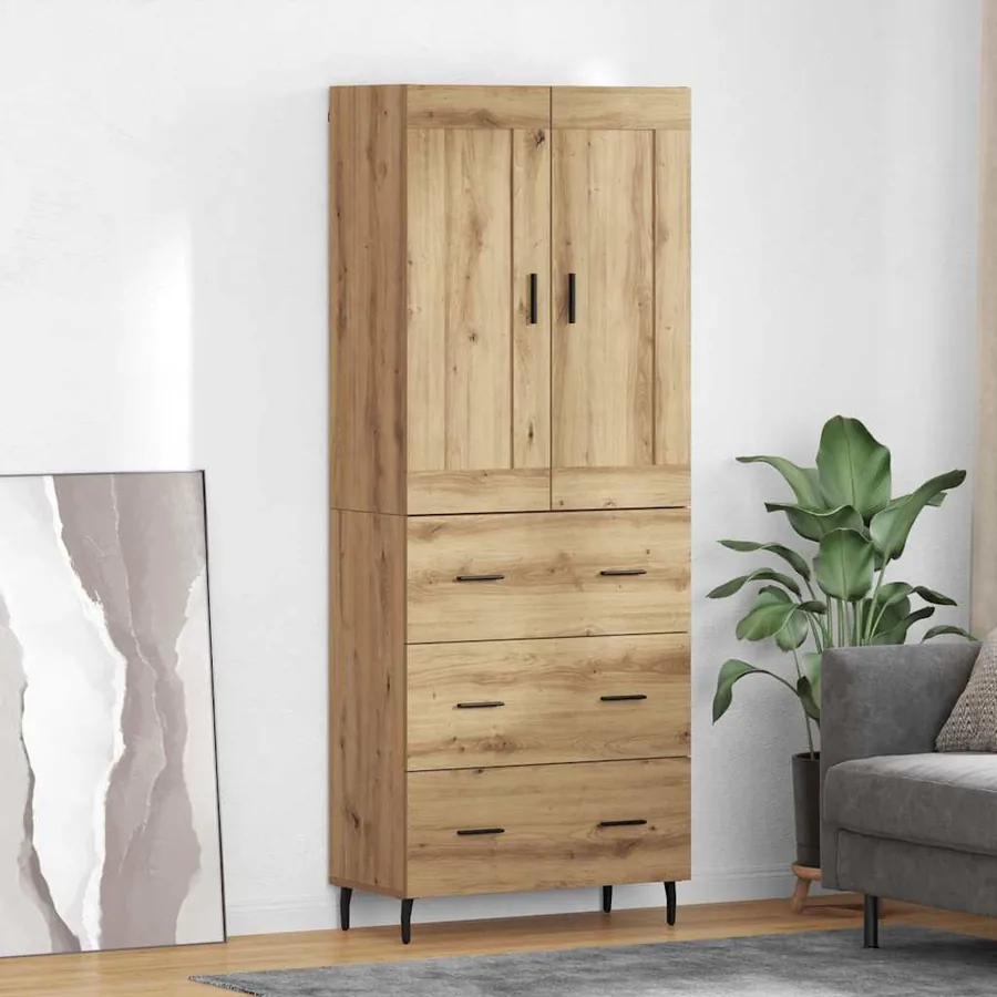 Haut Armoire 2 pcs Chêne artisanal 69,5 x 34 x 180 cm