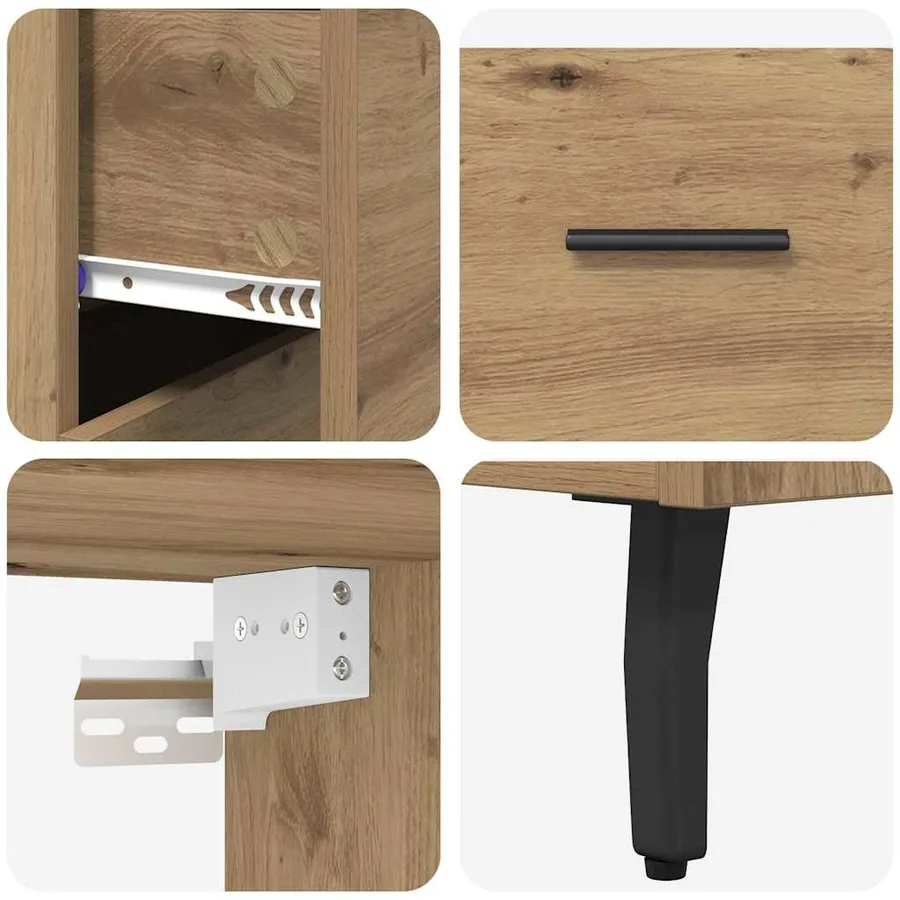 Haut Armoire 2 pcs Chêne artisanal 69,5 x 34 x 180 cm - 11