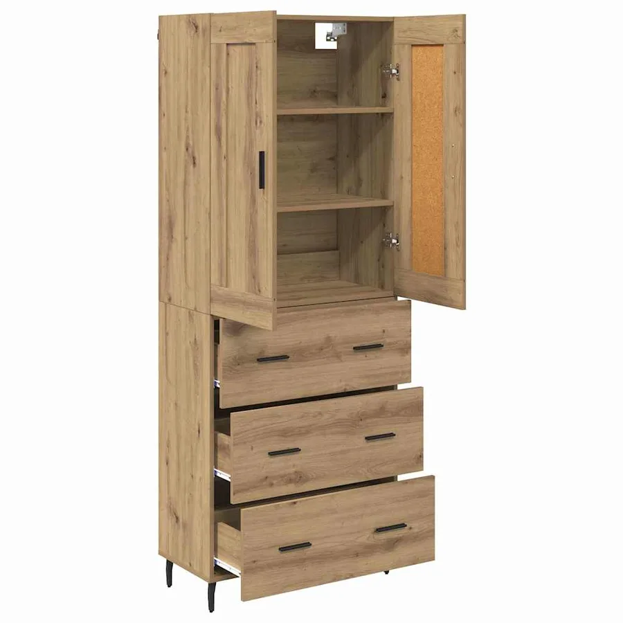 Haut Armoire 2 pcs Chêne artisanal 69,5 x 34 x 180 cm - 5