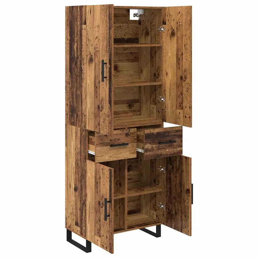 Haut Armoire avec tiroir 2 pcs Bois Ancien 69,5 x 34 x 180 cm - 5