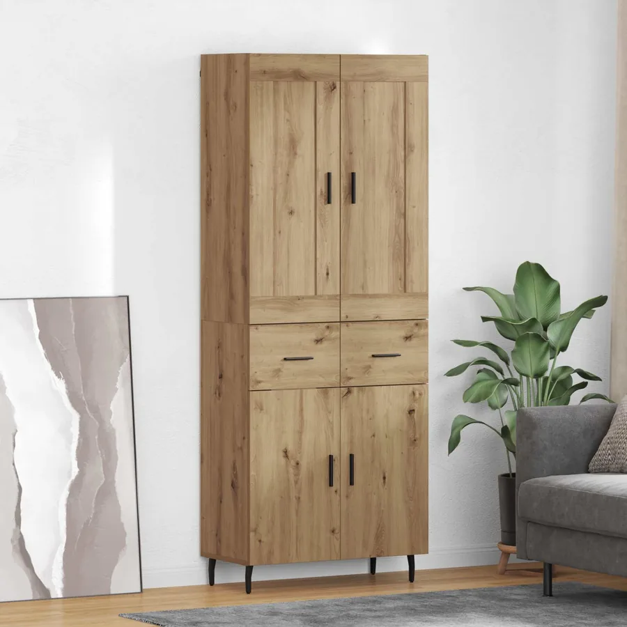 Haut Armoire 2 pcs Chêne artisanal 69,5 x 34 x 180 cm