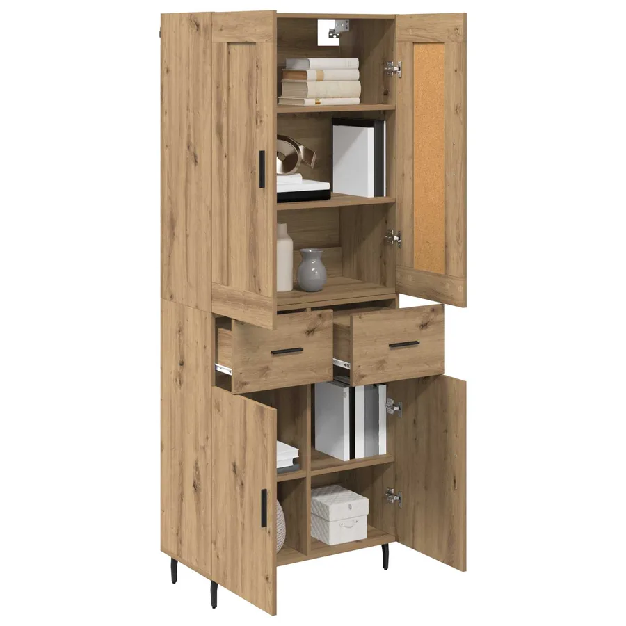 Haut Armoire 2 pcs Chêne artisanal 69,5 x 34 x 180 cm - 3