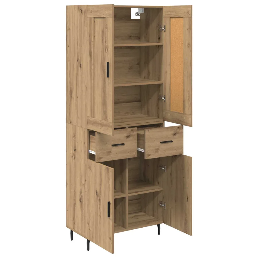 Haut Armoire 2 pcs Chêne artisanal 69,5 x 34 x 180 cm - 5
