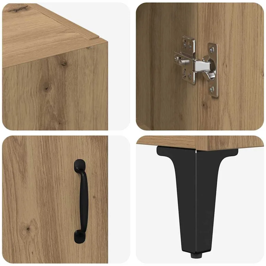 Haut Armoire Chêne artisanal 69,5 x 34 x 180 cm - 11
