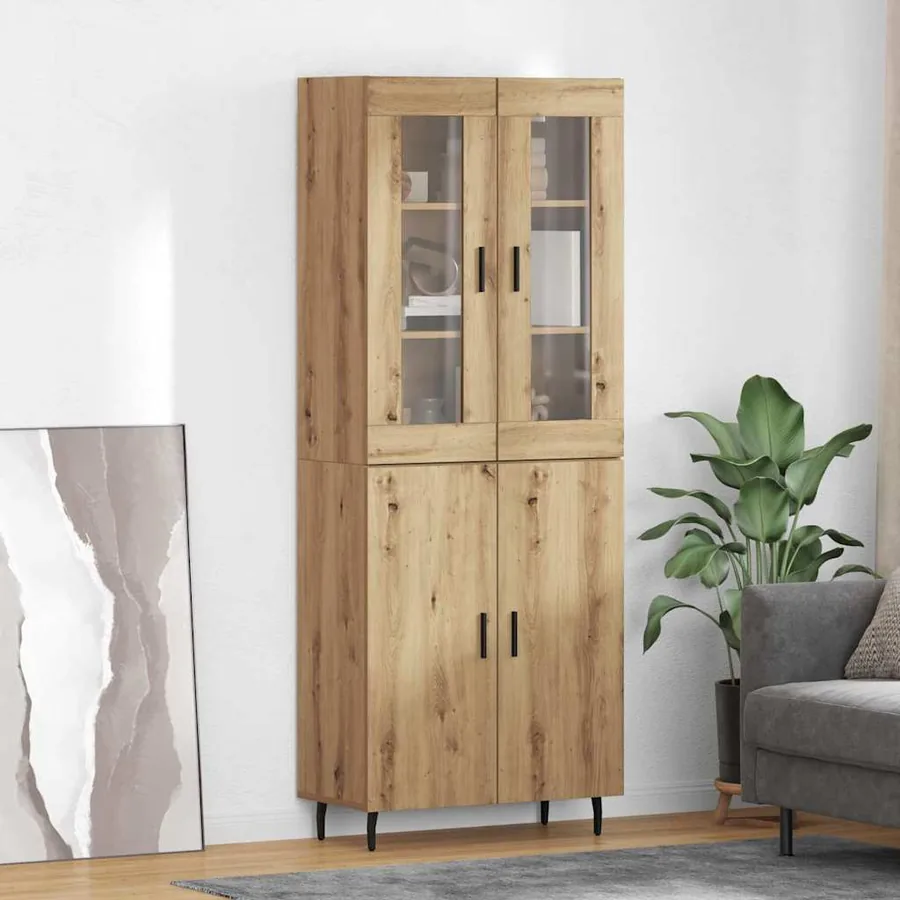 Haut Armoire 2 pcs Chêne artisanal 69,5 x 34 x 180 cm