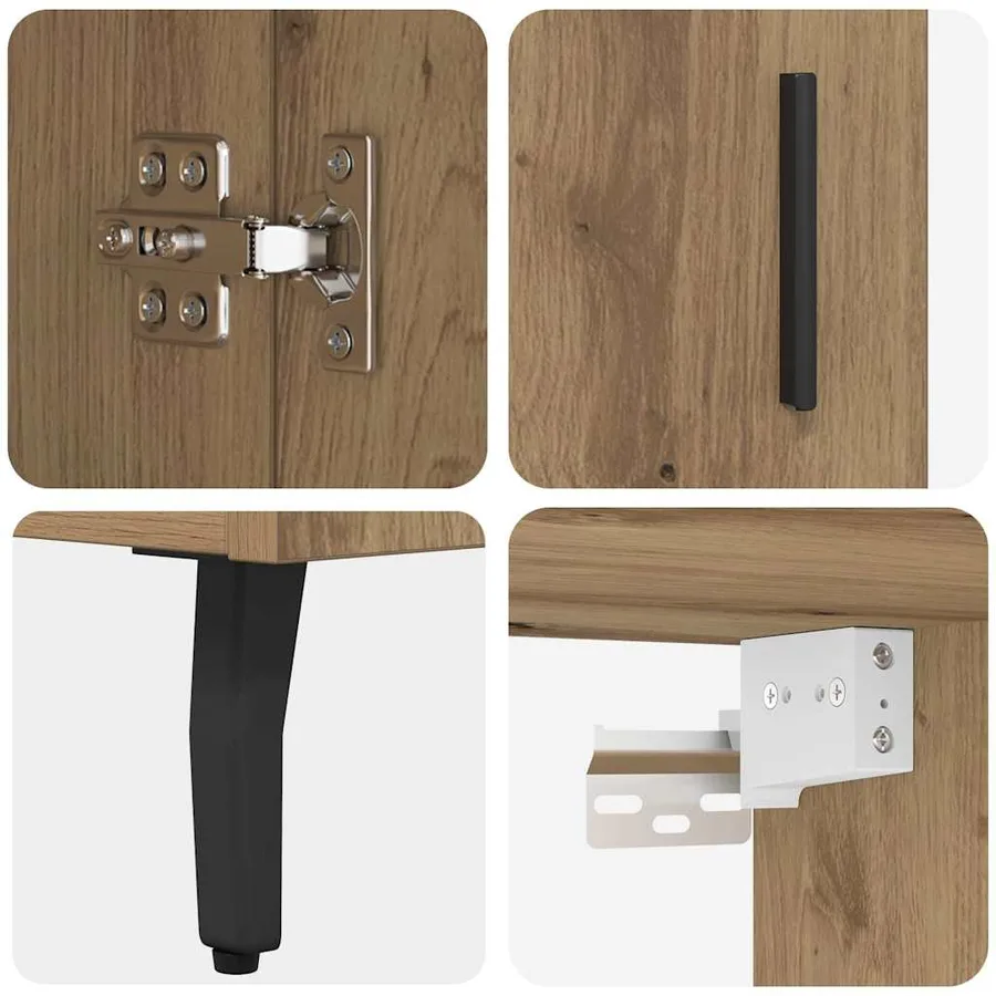 Haut Armoire 2 pcs Chêne artisanal 69,5 x 34 x 180 cm - 11