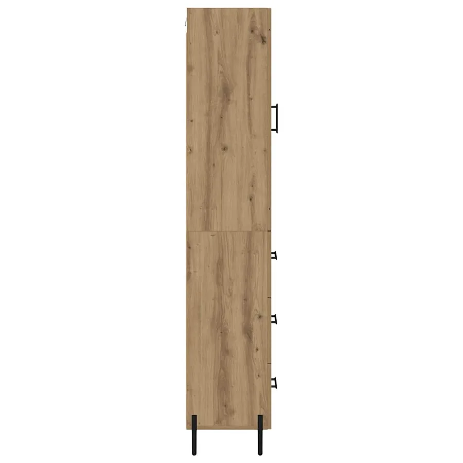Haut Armoire avec tiroir Chêne artisanal 34,5 x 34 x 180 cm - 9