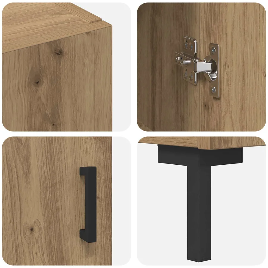 Haut Armoire Chêne artisanal 69,5 x 34 x 180 cm - 11