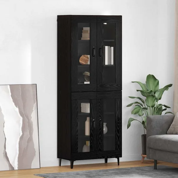 Haut Armoire Chêne noir 69,5 x 34 x 180 cm Bois d'ingénierie