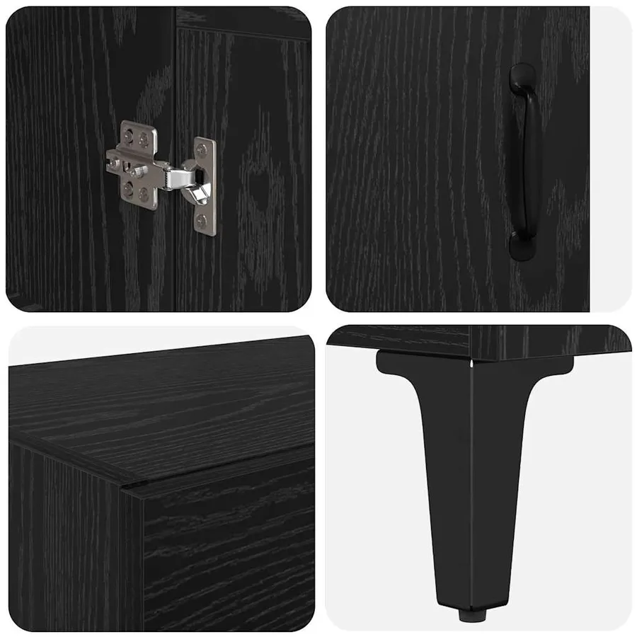 Haut Armoire Chêne noir 69,5 x 34 x 180 cm Bois d'ingénierie - 11