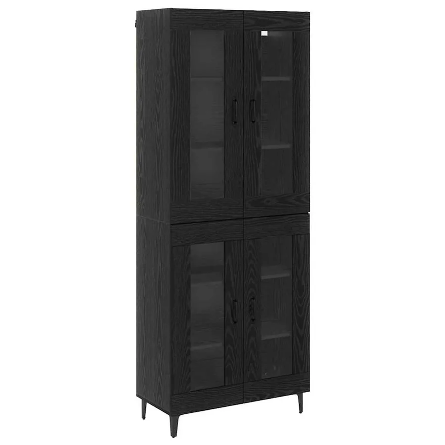 Haut Armoire Chêne noir 69,5 x 34 x 180 cm Bois d'ingénierie - 2