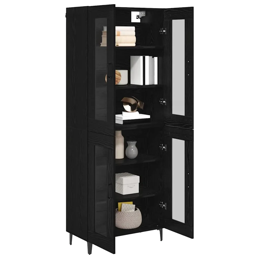 Haut Armoire Chêne noir 69,5 x 34 x 180 cm Bois d'ingénierie - 3