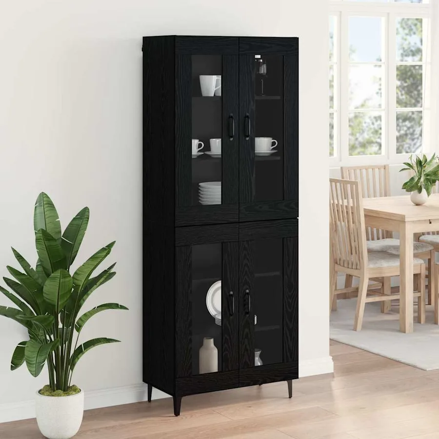 Haut Armoire Chêne noir 69,5 x 34 x 180 cm Bois d'ingénierie - 4